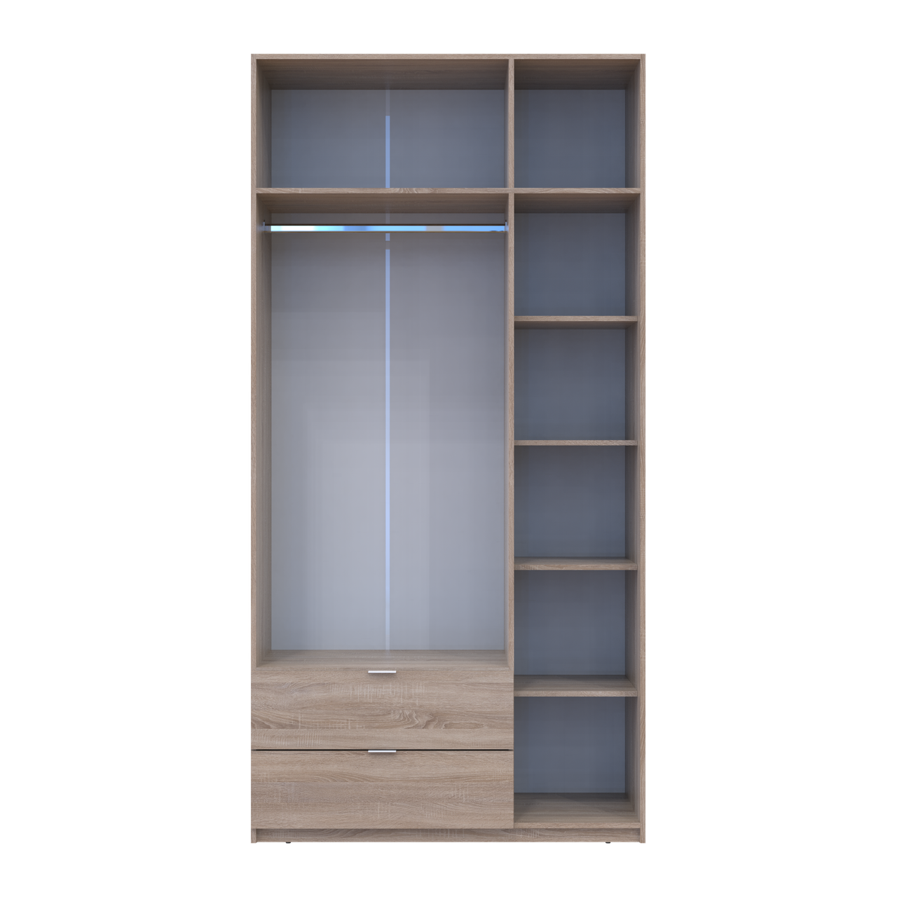 Розпашна Шафа для одягу Doros Лукас Дуб Сонома 3ДСП 120х50х240 (80737799) 6
