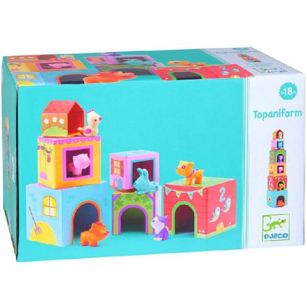 

DJECO Игра Топанимо ферма 6 кубиков+6 животных, Topanifarm