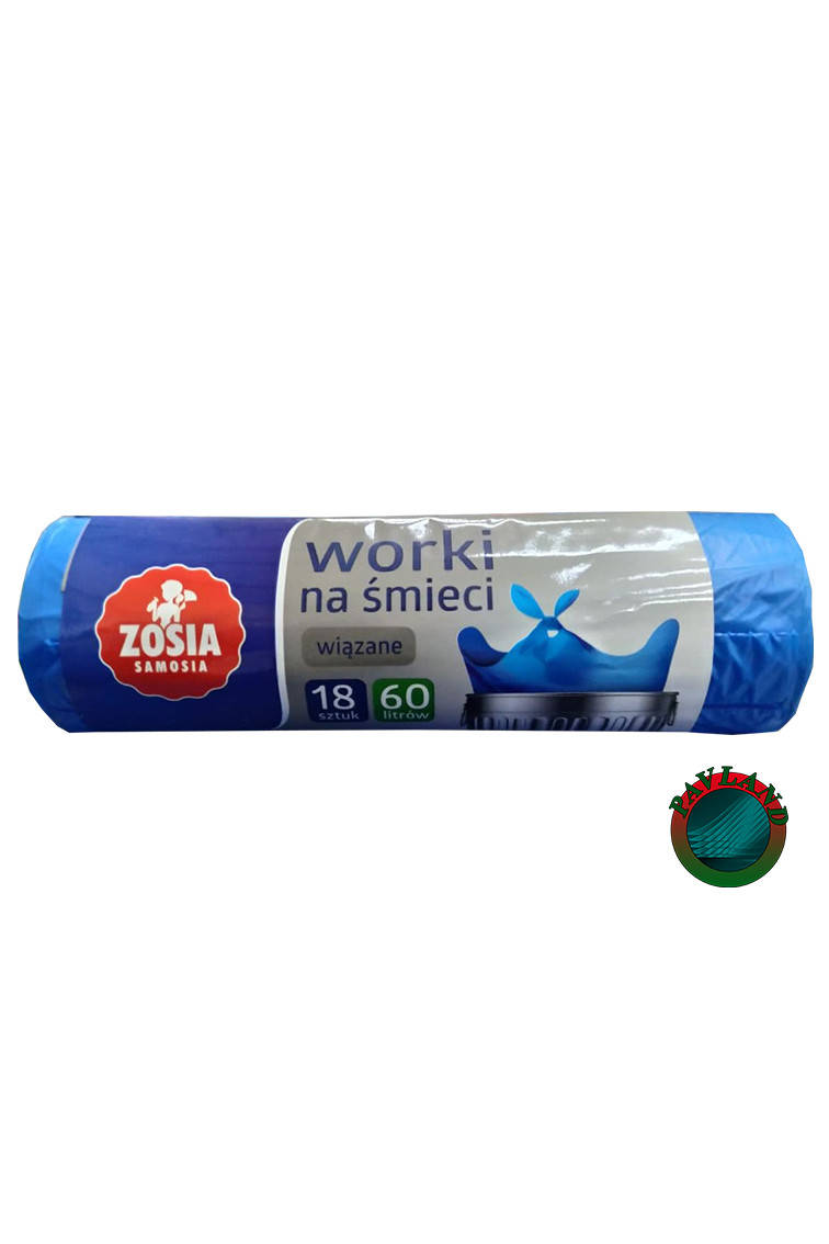 

Мусорные пакеты на завязке Zosia 18 шт. по 60л.