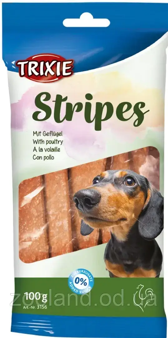 

TRIXIE Лакомство д/соб. "Stripes Light" с мясом дом.птицы 100гр.(10шт)