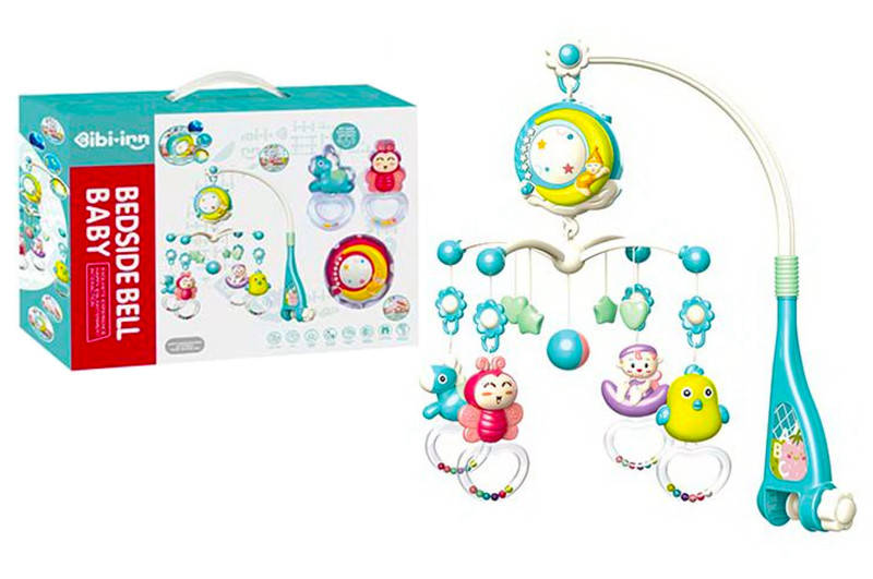 

Карусель на ліжечко 648A-54/55 музика, на батарейках, з пультом, 6 мелодій, проектор, світло, в кор