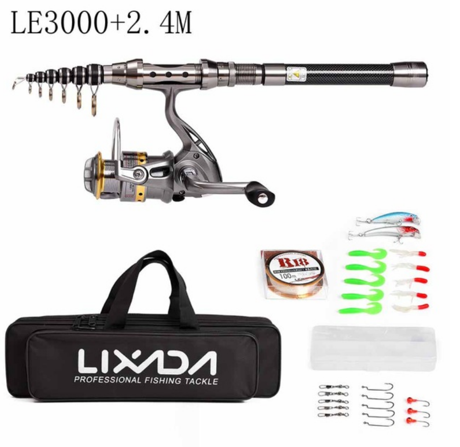 

Комплект карбоновая телескопическая удочка спиннинг катушка аксессуары спиннинг 2,4 м сумка