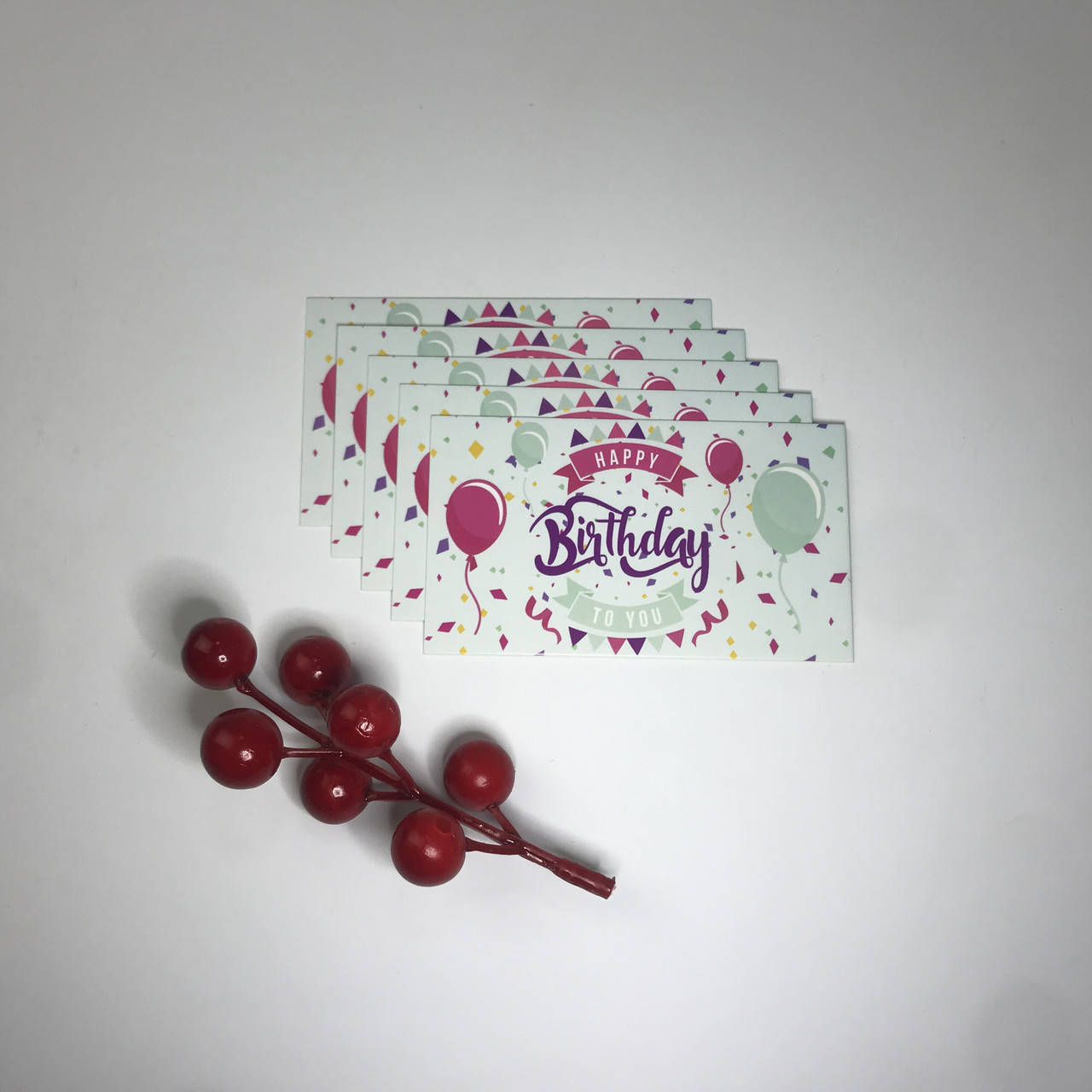 

Визитка "Happy Birthday!", 90*50 мм (10 шт.), на бирюзовом