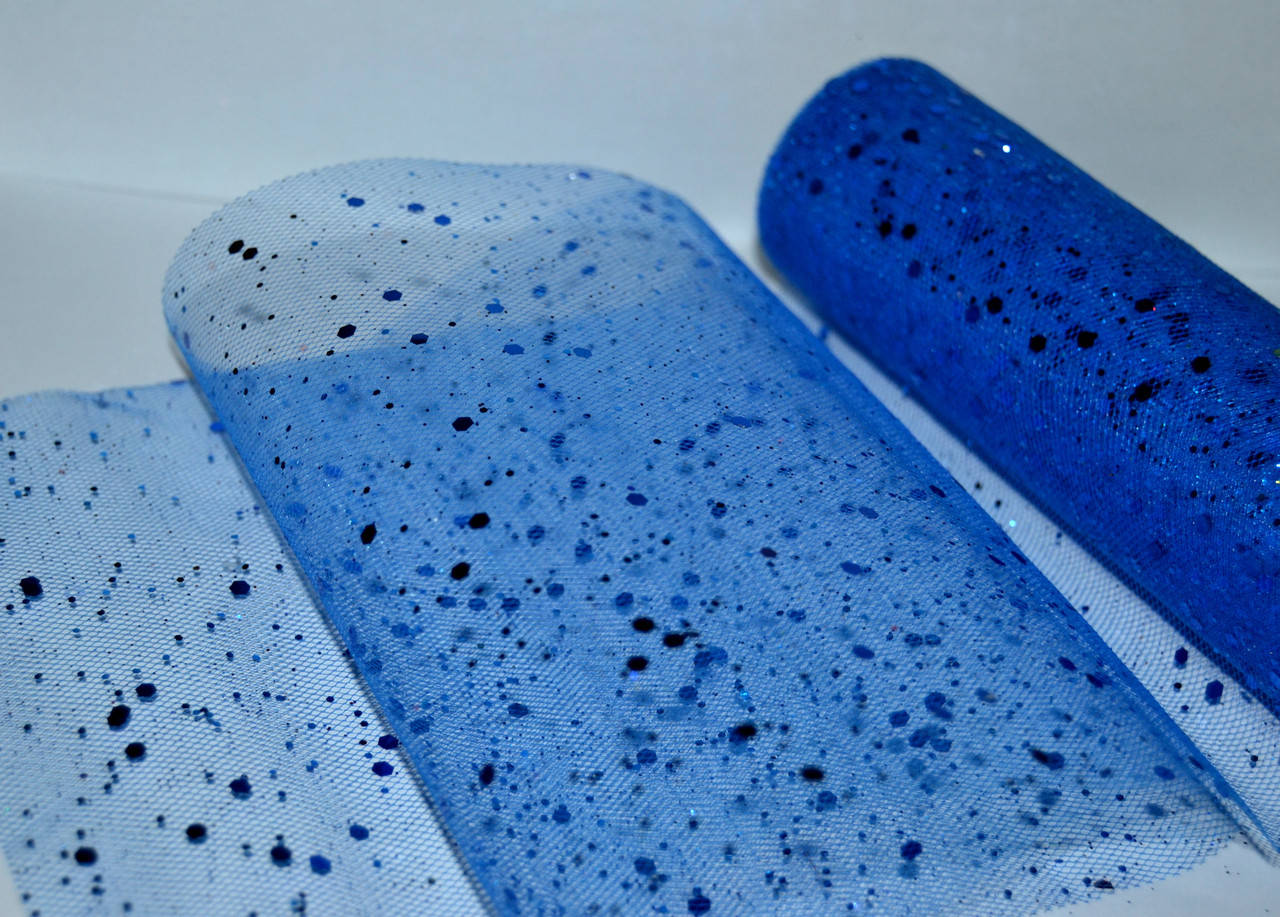 

Фатин з блискітками, 15см, колір- синій