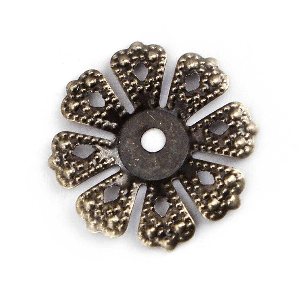 

Шапочка Для Бусин, Обниматель, Металл, Цветок, Цвет: Античная бронза, Для 16 мм бусины, 20 мм x 20 мм