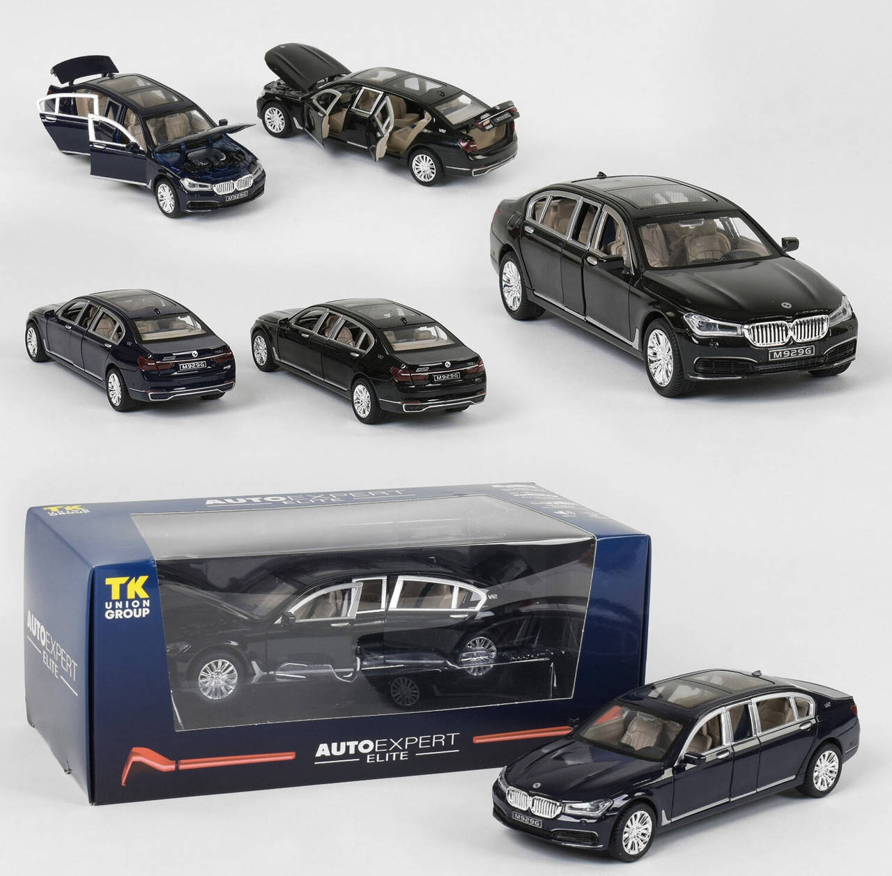 

Машинка игровая БМВ 1:24 металлическая открываются двери капот багажник инерция свет звук 2 цвета, Черный