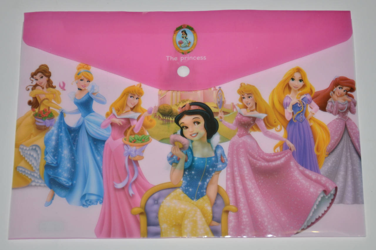 

Папка-конверт А4, на кнопке "Принцессы" розовая