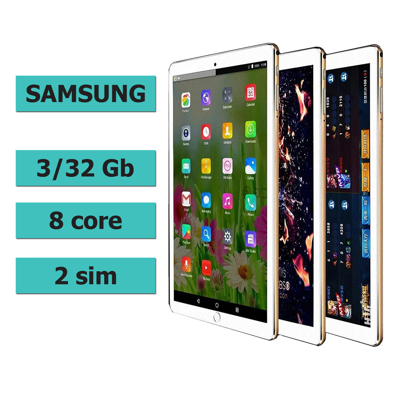 

Планшет 10. дюймов. Samsung Tab i12. 3/32GB. Андроид. С сим картами