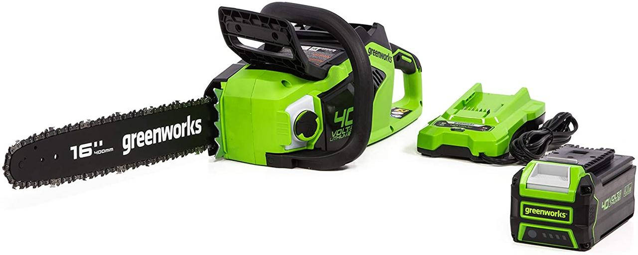 

Цепная пила аккумуляторная Greenworks GD40CS18 c АКБ 4 Ач и ЗУ