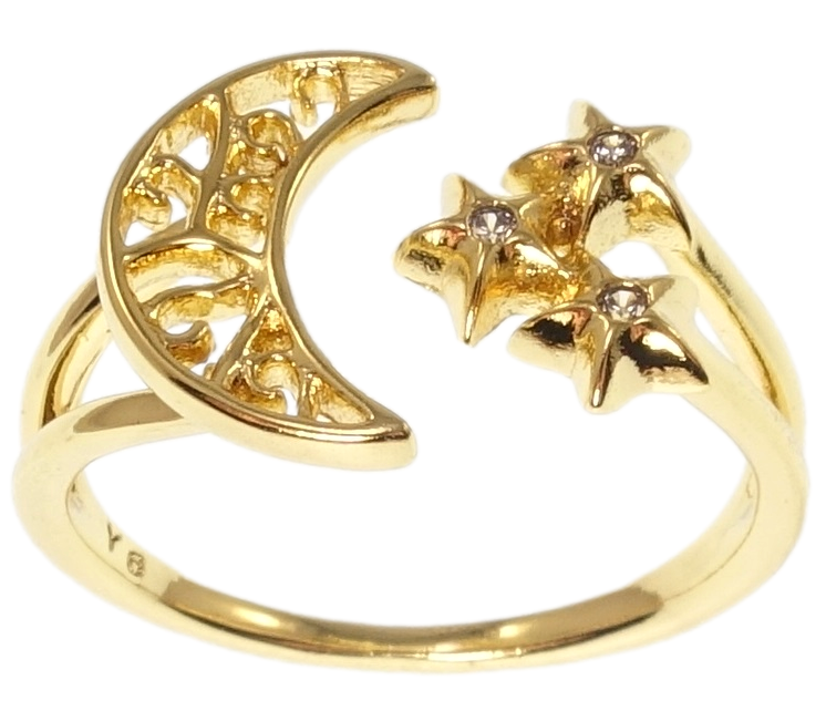 

Кольцо Xuping QQMM Позолота 14K "Полумесяц с звездами" р.16-17