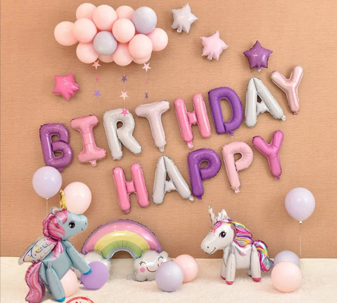 

Набор для фотозоны единорожки, облачко, надувные буквы