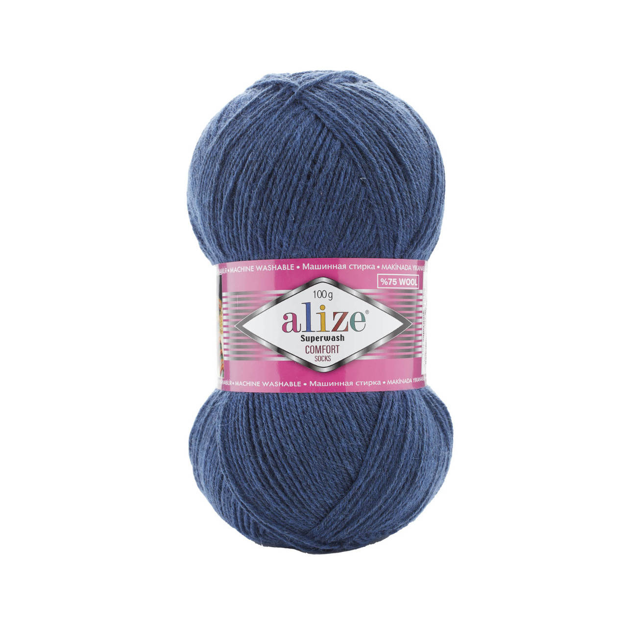 

Пряжа Alize Superwash 100 846 синий меланж
