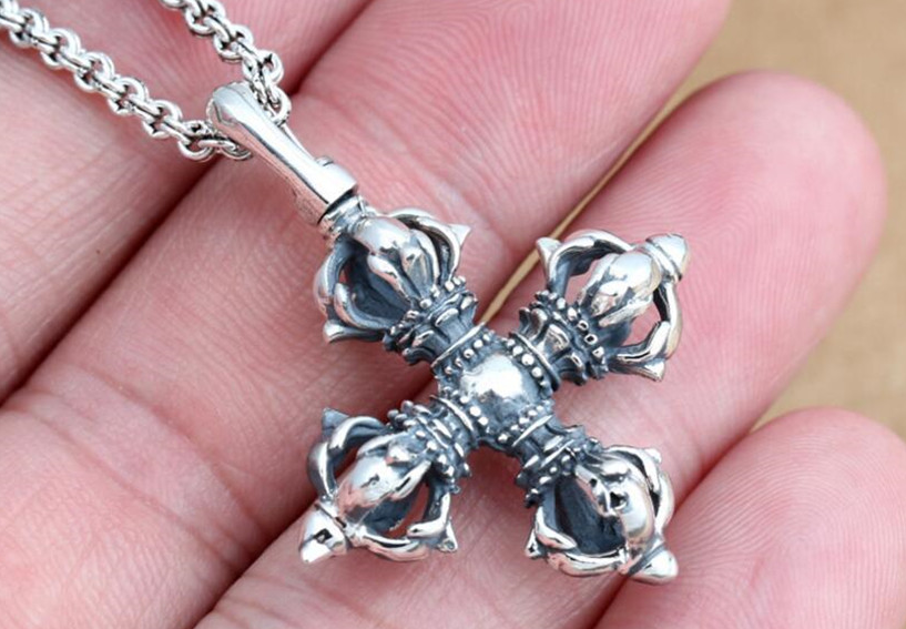 

Серебряный кулон унисекс Крест Двойной Дордже Ваджра