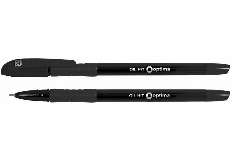 

Ручка масляна OPTIMA OIL HIT 0,5 мм чорна корпус чорний
