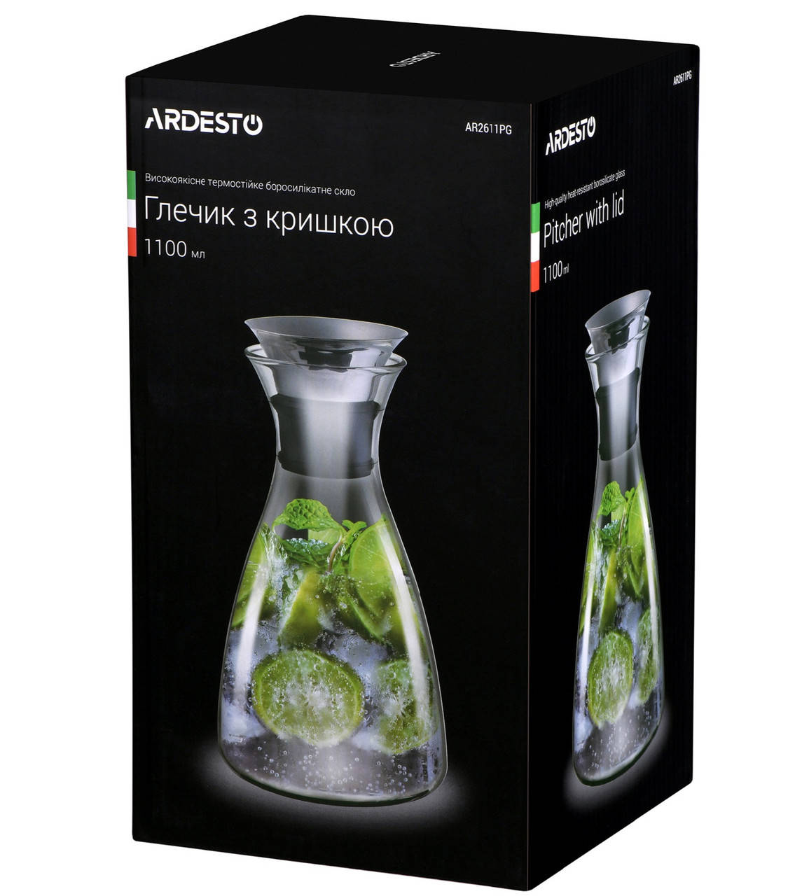 

Кувшин с крышкой Ardesto 1100 мл (AR2611PG), Прозрачный