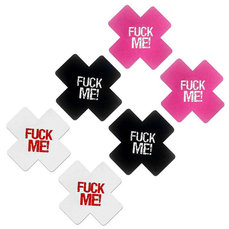 

Сексуальные наклейки на грудь FUCK ME в форме креста Черный