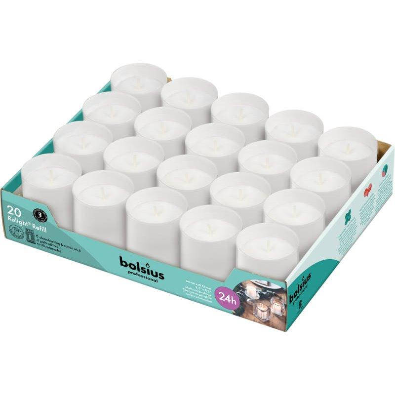 

Свеча ReLight Refills Bolsius white 20 шт, Белый
