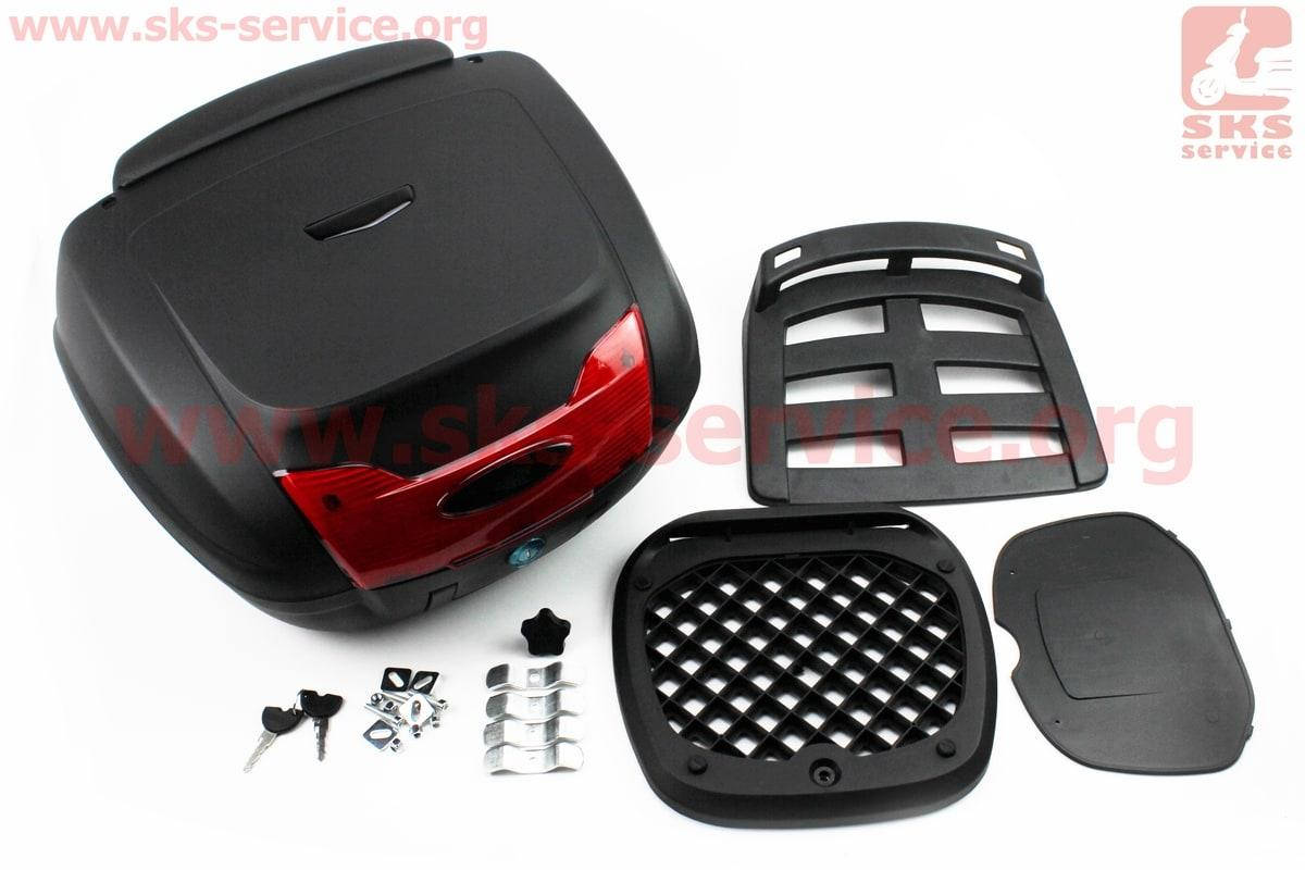 

Кофр большой (пластмассовый) 470*415*295мм, крепл. болт-барашек, черный матовый YM-0879