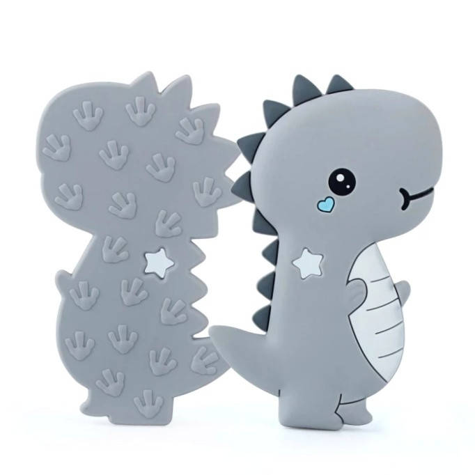 

Дино Пузатик грызунок (прорезыватель) для зубов силиконовый Серый