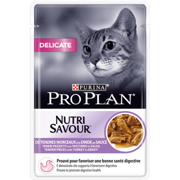 

Корм влажный для кошек Purina PRO PLAN (ПРО ПЛАН) DELICATE NUTRISAVOUR индейка соус 85г