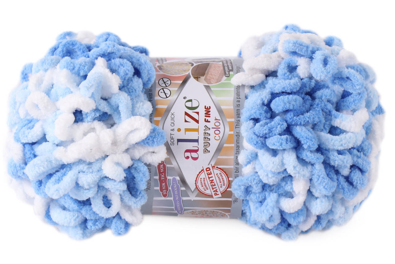 

Alize Puffy Fine Color, №6371, Секционное крашение