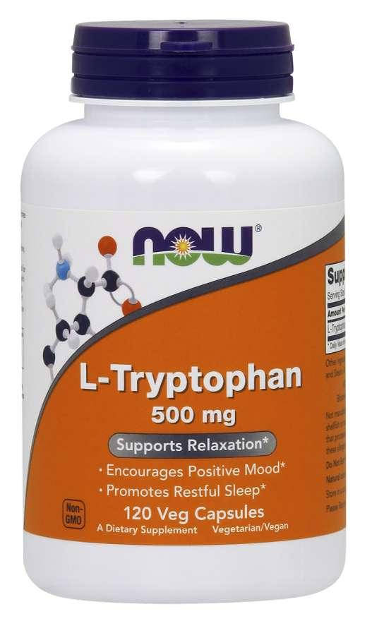 

Триптофан аминокислота, NOW Foods, L-Tryptophan 500 mg, 120 вегетарианских капсул