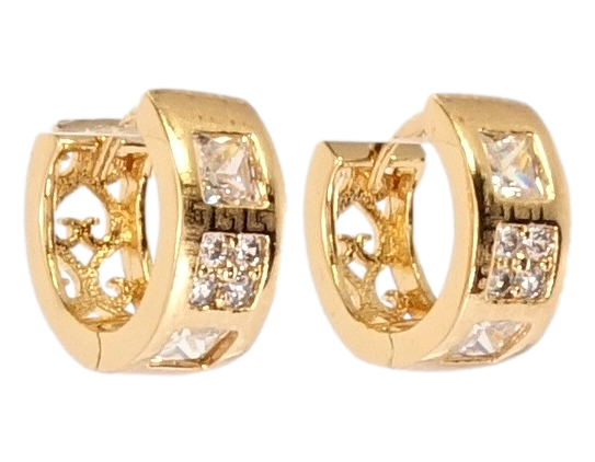 

Серьги Xuping Позолота 18K колечки "Три Квадратные Ячейки"