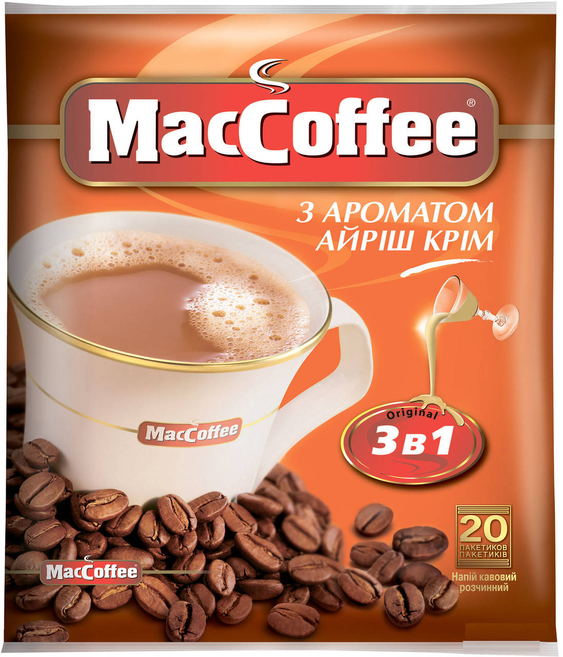 

МАККОФЕ 20 пак АЙРИШ КРЕМ *25 (шт) в ящике