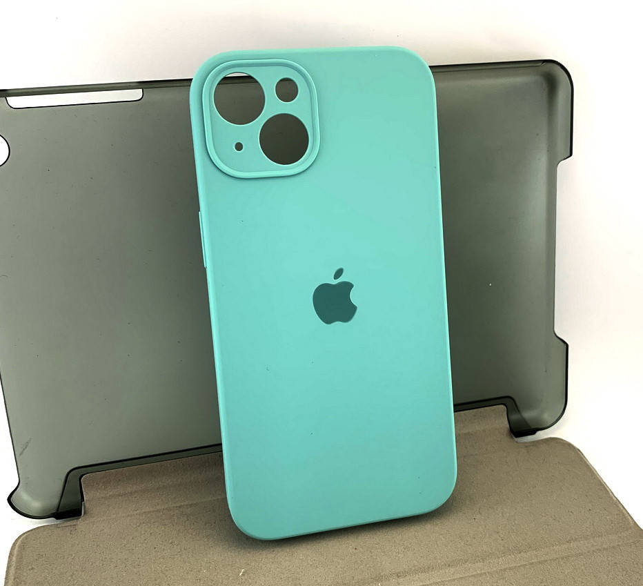 

Чехол на iPhone 13 накладка бампер Silicone Case Full силиконовый original бирюзовый