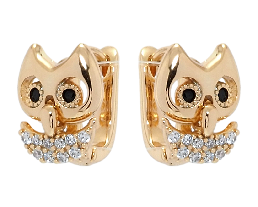 

Серьги Xuping Позолота 18K колечки "Совы"
