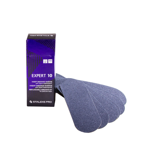 

Набор сменных файлов для терки педикюрной STALEKS PRO EXPERT 10, 180 грит, 30 шт, DFE-10-180