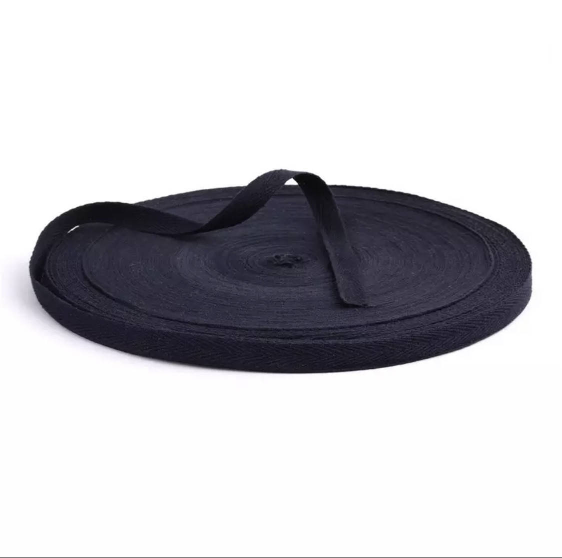 

Киперная лента Синий чернильный ширина 1 см для окантовки трикотажных изделий поло футболок шапок униформы