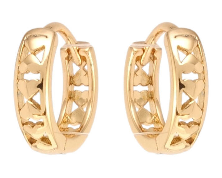 

Серьги Xuping Позолота 18K колечки "Резные сердечки"