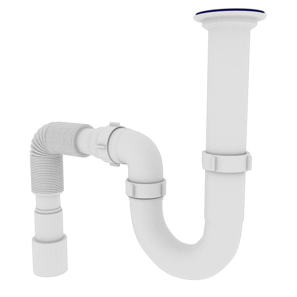 

Сифон прямоточный для мойки нержавейка SU11000043 KronoPlast, Белый