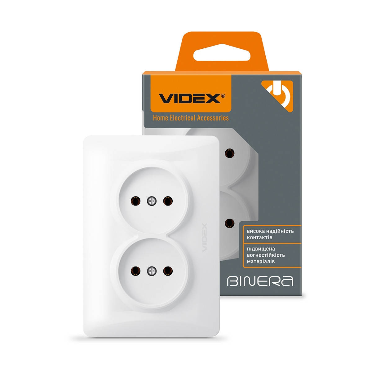 

VIDEX BINERA Розетка двойная белая VF-BNSK2-W 24433