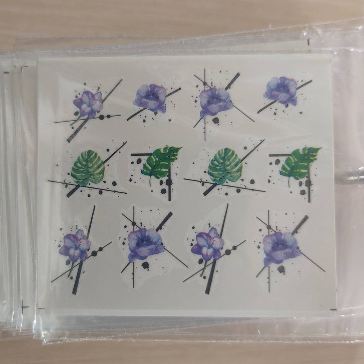 

Водные наклейки слайдеры Цветы 1, Разные цвета