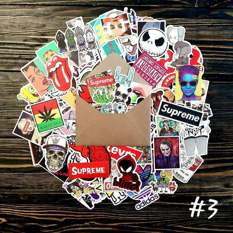 

25 шт Водоотталкивающие стикеры на ноутбук, авто, скейт Стикербомбинг, виниловые наклейки НАБОР №3