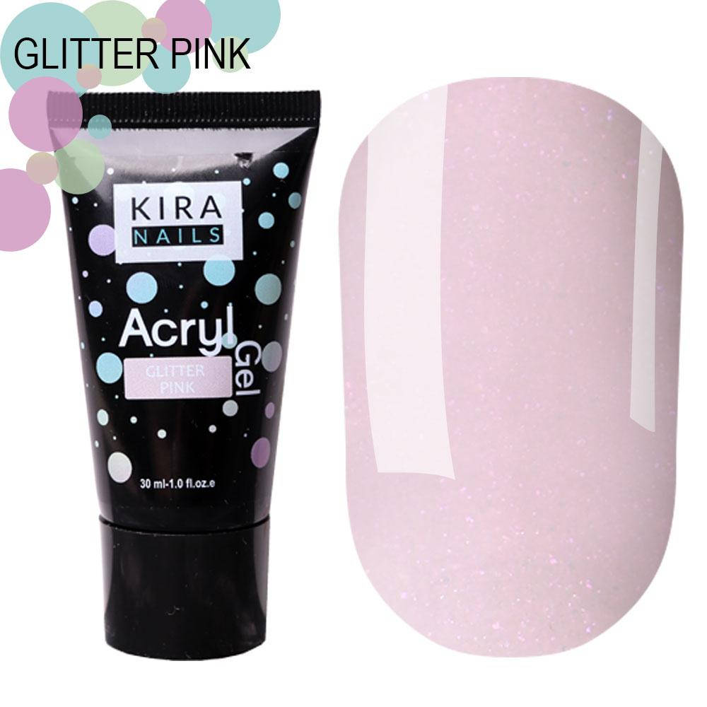 

Kira Nails Acryl Gel Glitter Pink, 30 г, Розовый