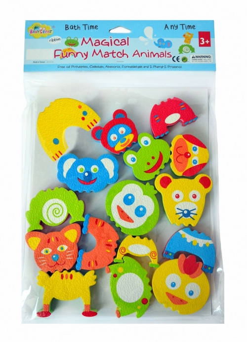 

Детские аква-пазлы Baby Great "Смешные животные", 8 игрушек БРАК УПАКОВКИ