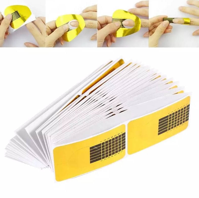 

Бумажные формы для наращивания ногтей 10 штук, Золотистый