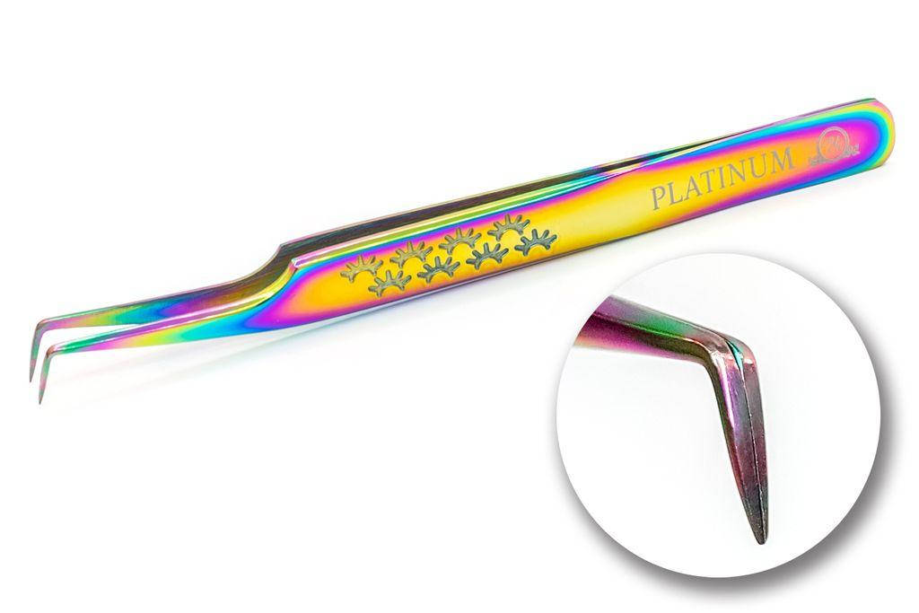 

Пинцет для ресниц PLATINUM Multicolor lash ET 15