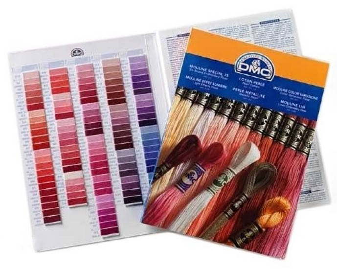 

Карта цветов мулине DMC Франция, нитки для вышивки, микс, рукоделие.