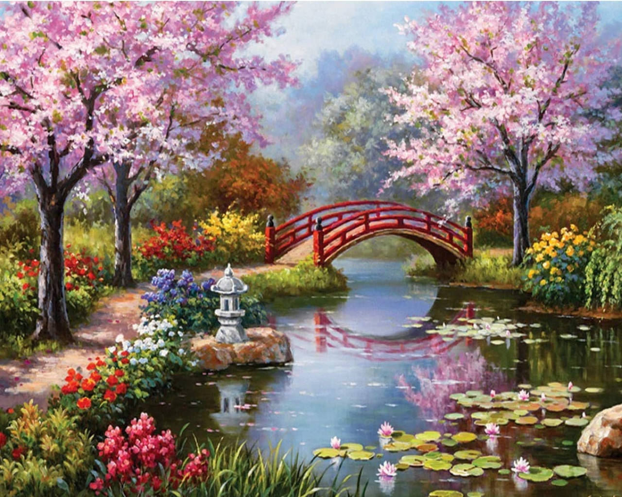 

Набор Diamond painting Алмазная мозаика вышивка 40х50 "Сакура в цвету" (на подрамнике) TN643