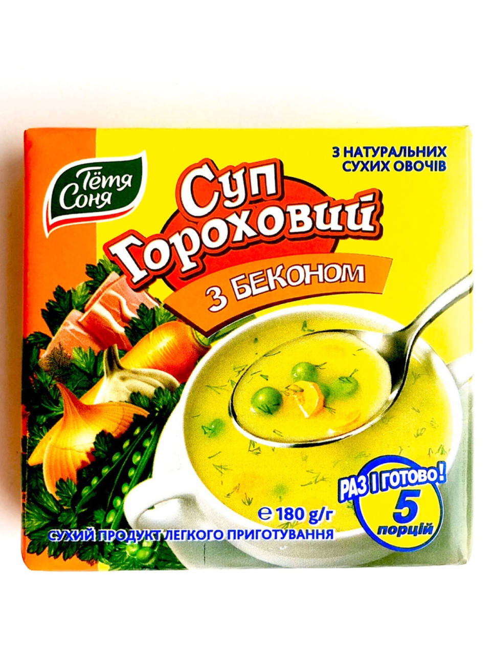 

Суп гороховий з беконом Тьотя Соня 180 г