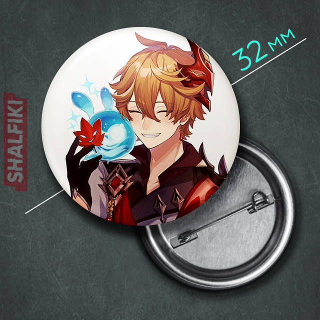 

"Тарталья Чайлд (Геншин / Genshin)" значок круглый на булавке Ø32 мм