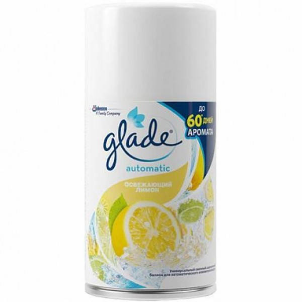 

Сменный баллон к автоматическому освежителю воздуха Glade Освежающий лимон, 269 мл