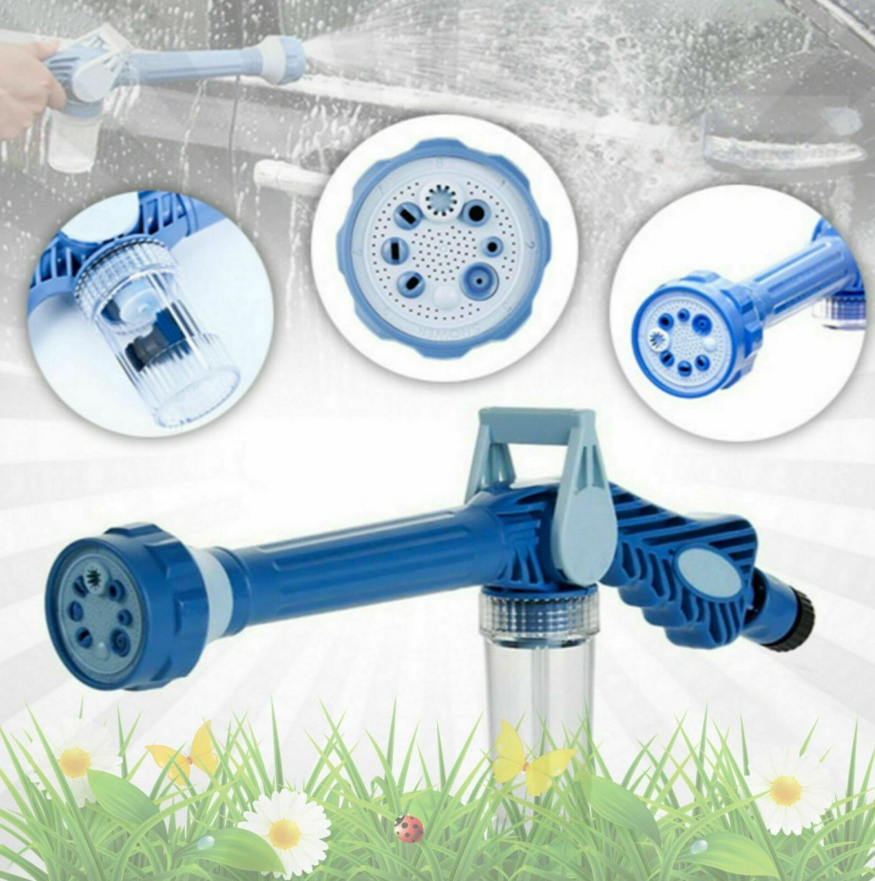 

Насадка на шланг водомет распылитель воды с отсеком для моющих средств Ez Jet Water Cannon Синий