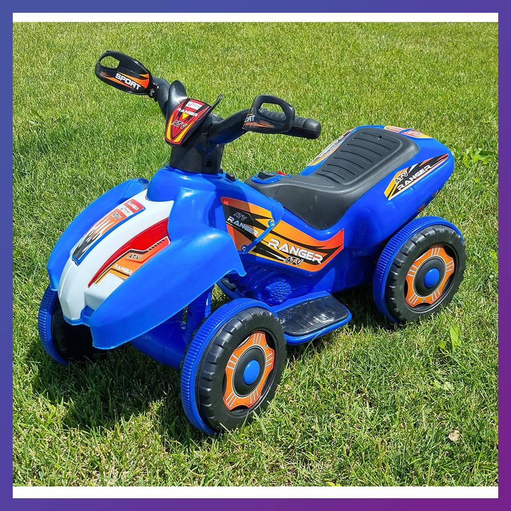 

Детский электро квадроцикл на аккумуляторе RANGER 912 для детей 2-5 лет синий