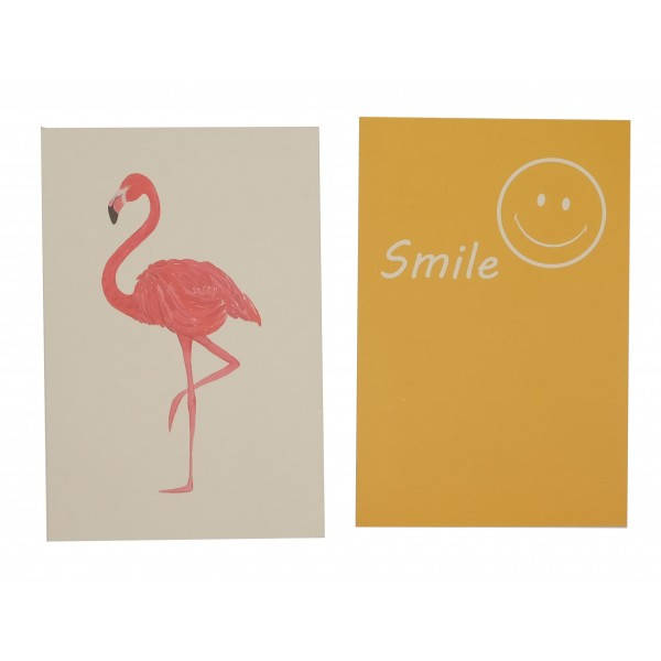 

Открытка для флетлей 10х15см (фламинго + смайлик)