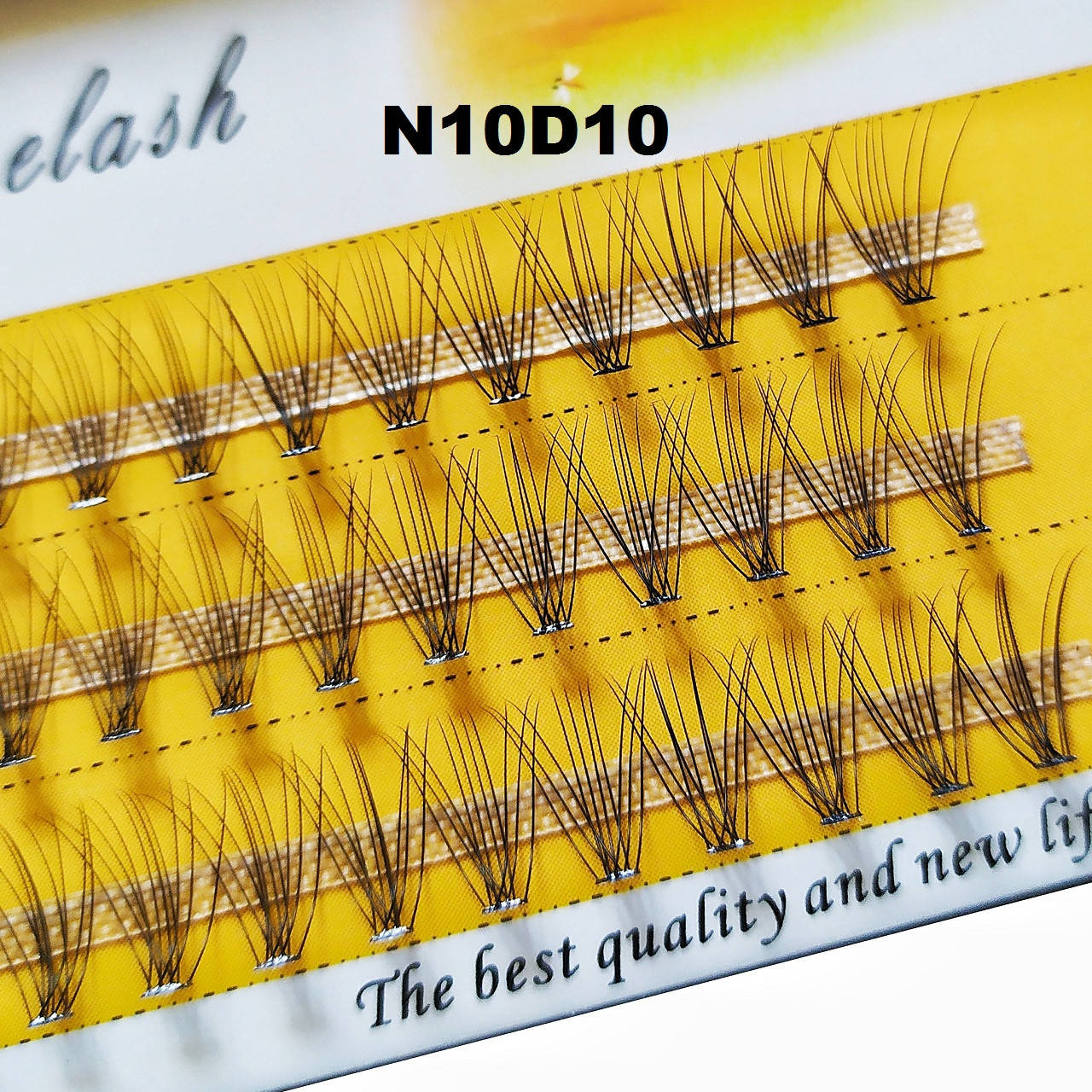 

Ресницы Nesura Eyelash 10D, 10 мм, изгиб D, 0,10, 60 пучков Несура накладные ресницы пучками, Черный
